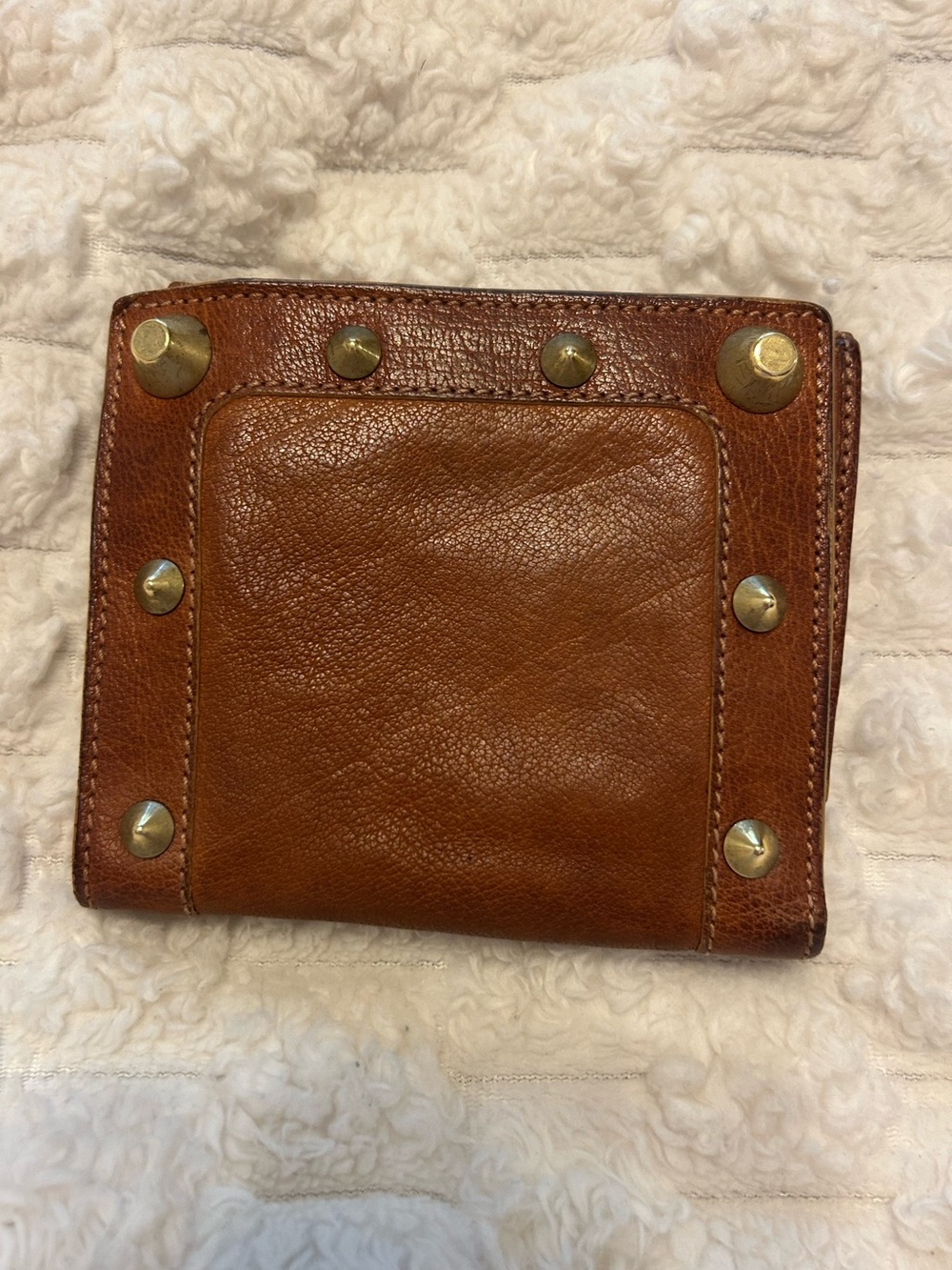 Chloe Paddington Vintage Studded Leather Bifold Wallet Cognac Brass with COA - Picture 2 of 16